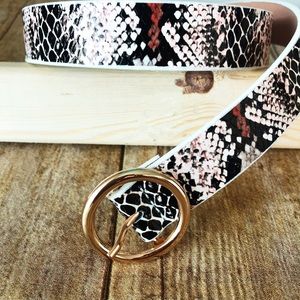 Faux Snake Print belt